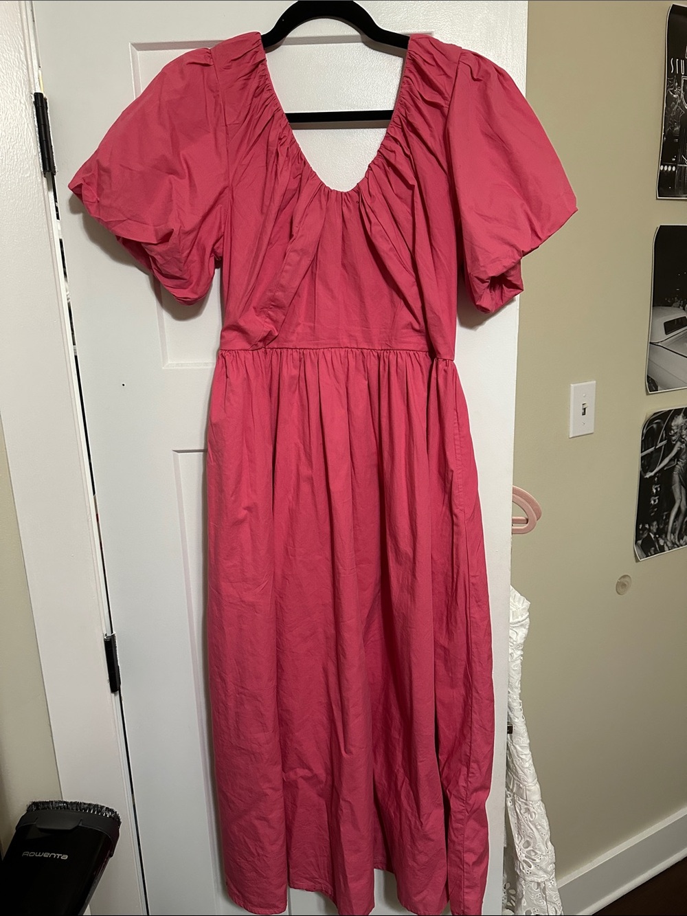 crown & ivy Pink Puff-Sleeve Maxi Dress